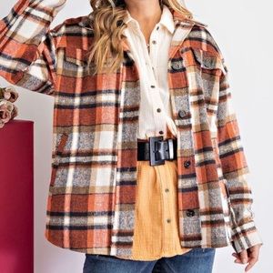 Easel Plaid Shacket